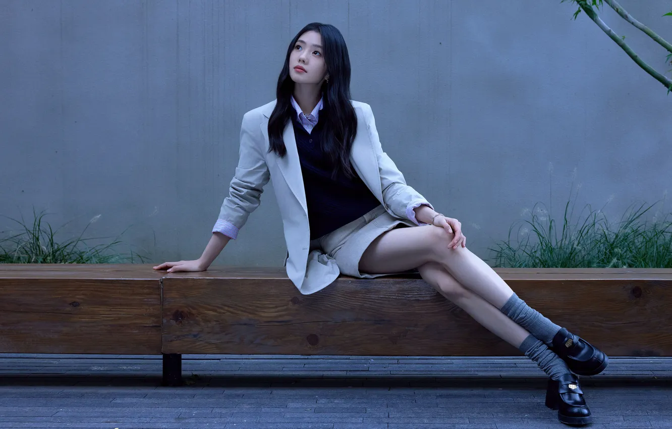 Photo wallpaper girl, legs, young, model, pretty, brunette, asian, gorgeous