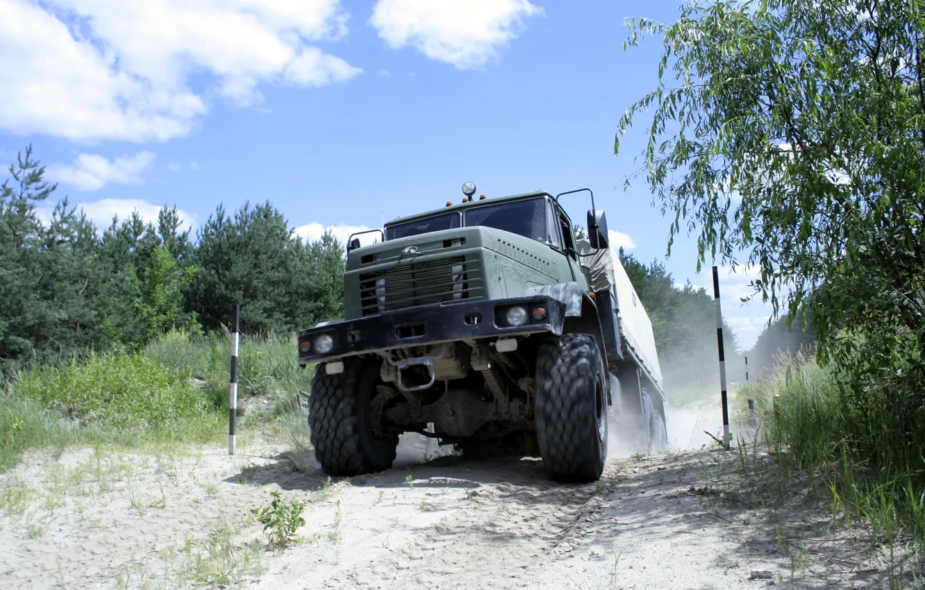 Photo wallpaper SUV, truck, the SUV, kraz, military car, KrAZ