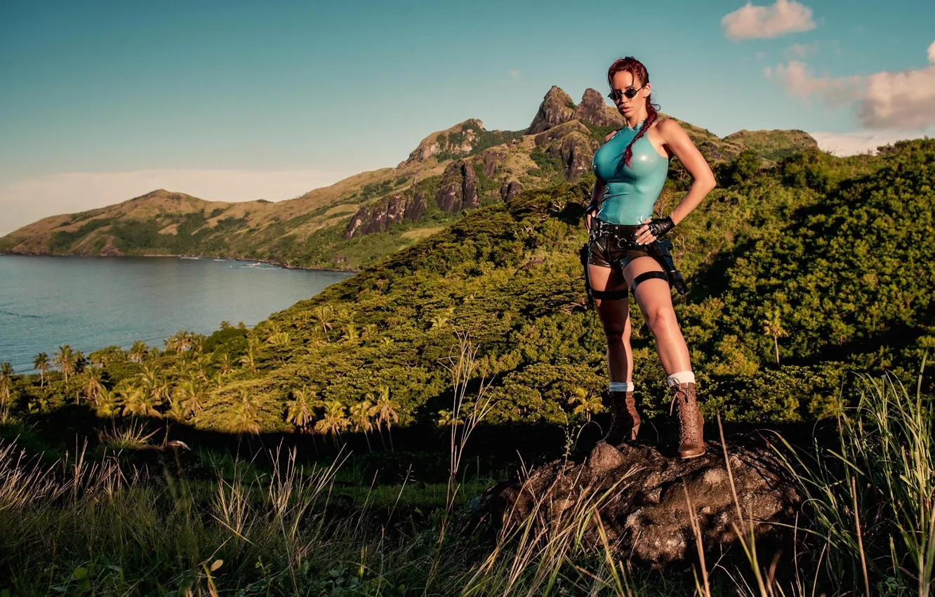 Photo wallpaper weapons, Lara Croft, Lara Croft