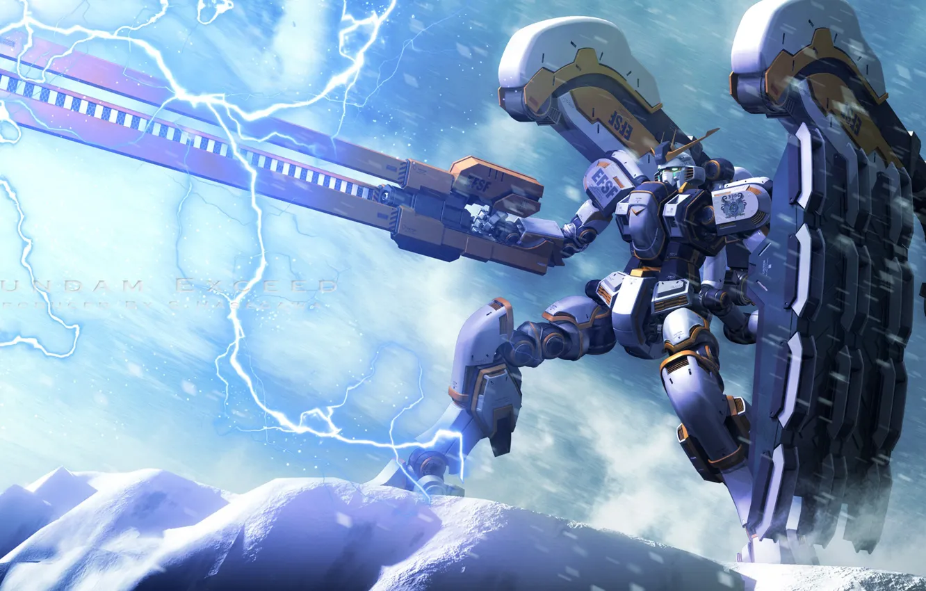 Photo wallpaper weapons, lightning, Robot, Mobile Suit Gundam