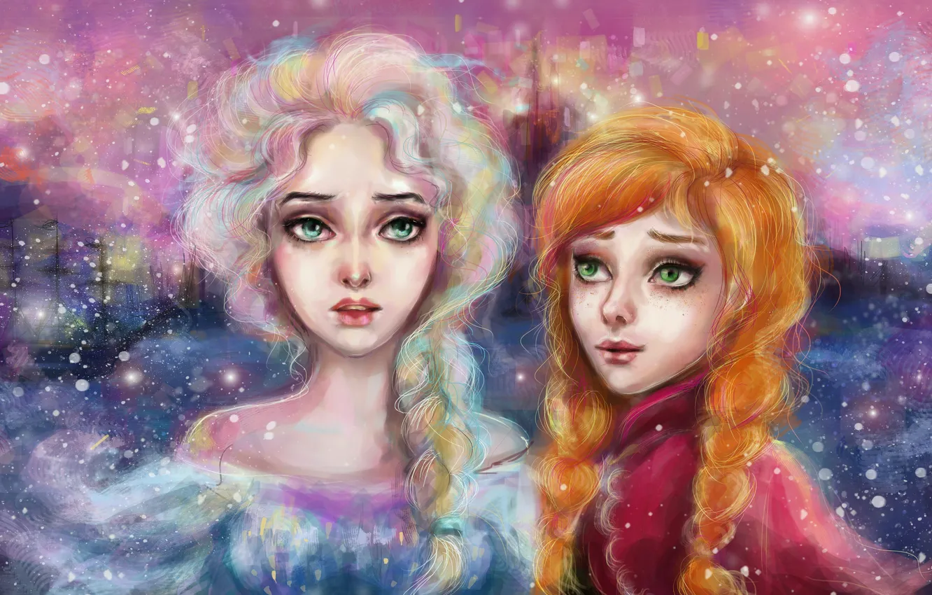 Photo wallpaper girls, cartoon, Frozen, Art, art, cold heart, manulys