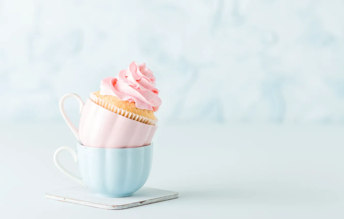 Photo wallpaper Cup, cake, cream, dessert, cupcake, cupcake