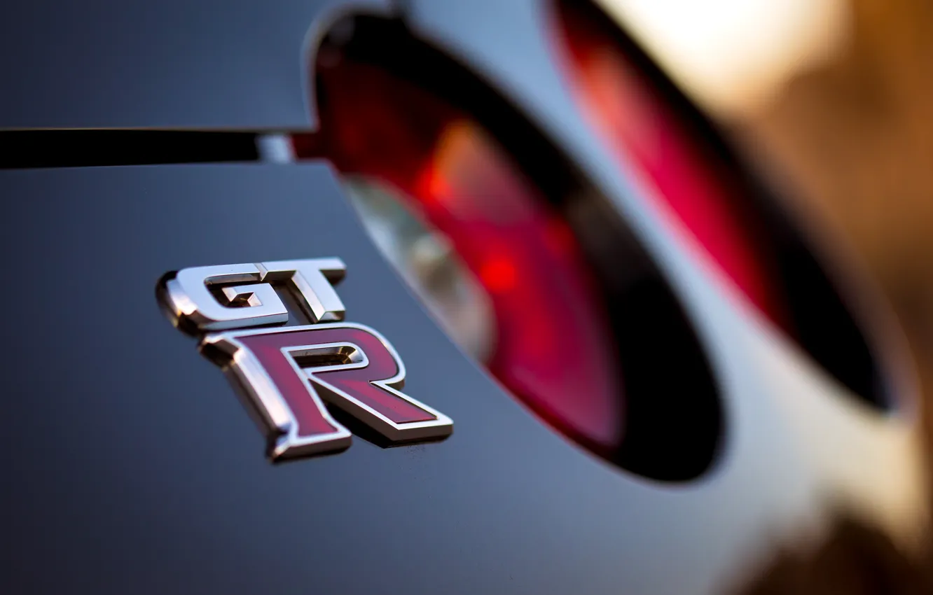 Photo wallpaper logo, Nissan, GT-R, R35, badge, Nissan GT-R Track Edition