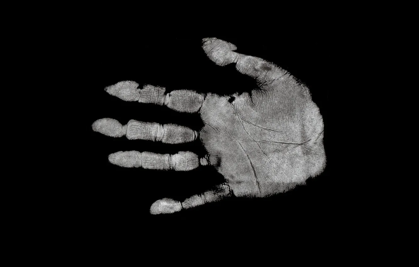 Photo wallpaper fingers, palm, imprint