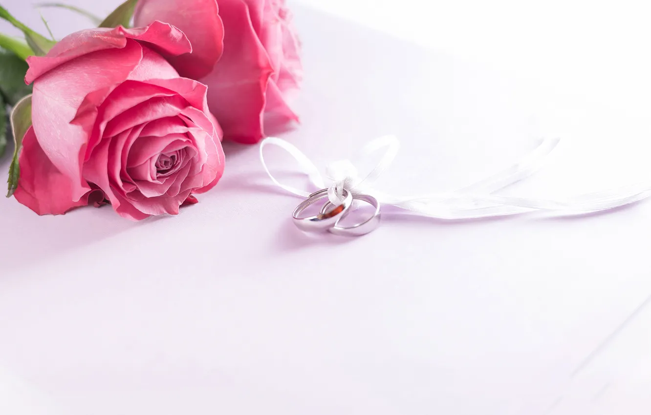 Photo wallpaper roses, ring, tape