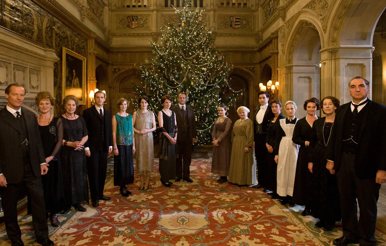 Photo wallpaper Christmas, the series, actors, drama, characters, Downton Abbey