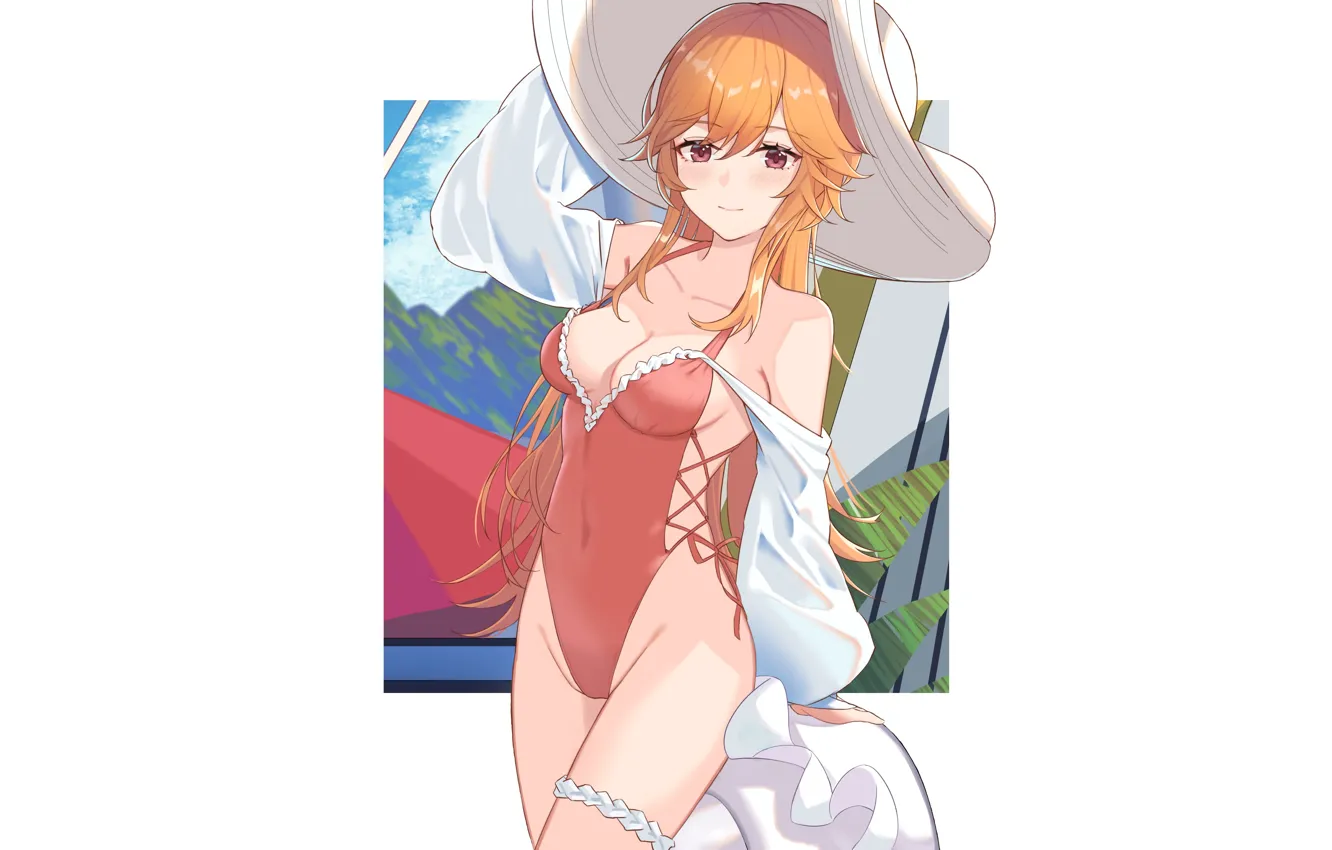 Photo wallpaper girl, hot, sexy, hat, anime, pretty, babe, french