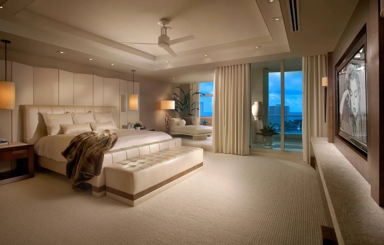 Photo wallpaper design, style, room, interior, bedroom, Florida, by Steven G, Boca Raton Residence