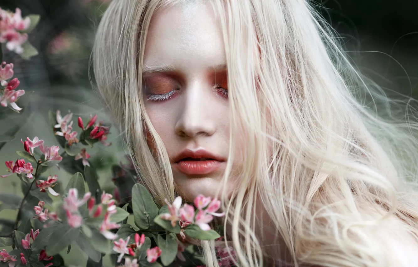 Photo wallpaper girl, blonde, closed eyes, Ira, Svetlana Boynovich