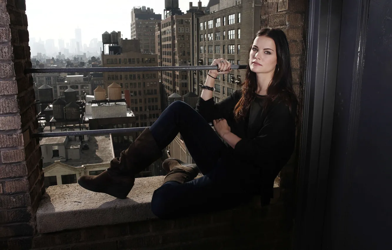 Photo wallpaper look, city, the city, pose, background, wall, model, view