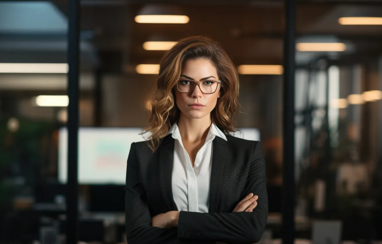 Photo wallpaper woman, professional, training, responsibility, serious look, empowerment