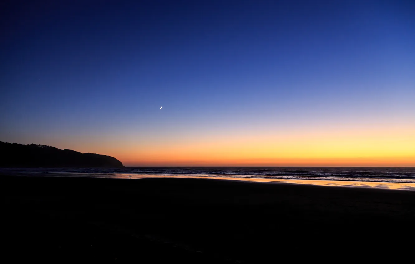 Photo wallpaper the ocean, dawn, coast, Oregon, Cape Lookout
