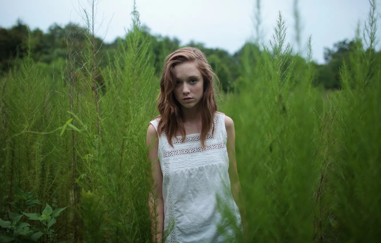 Photo wallpaper girl, nature, background