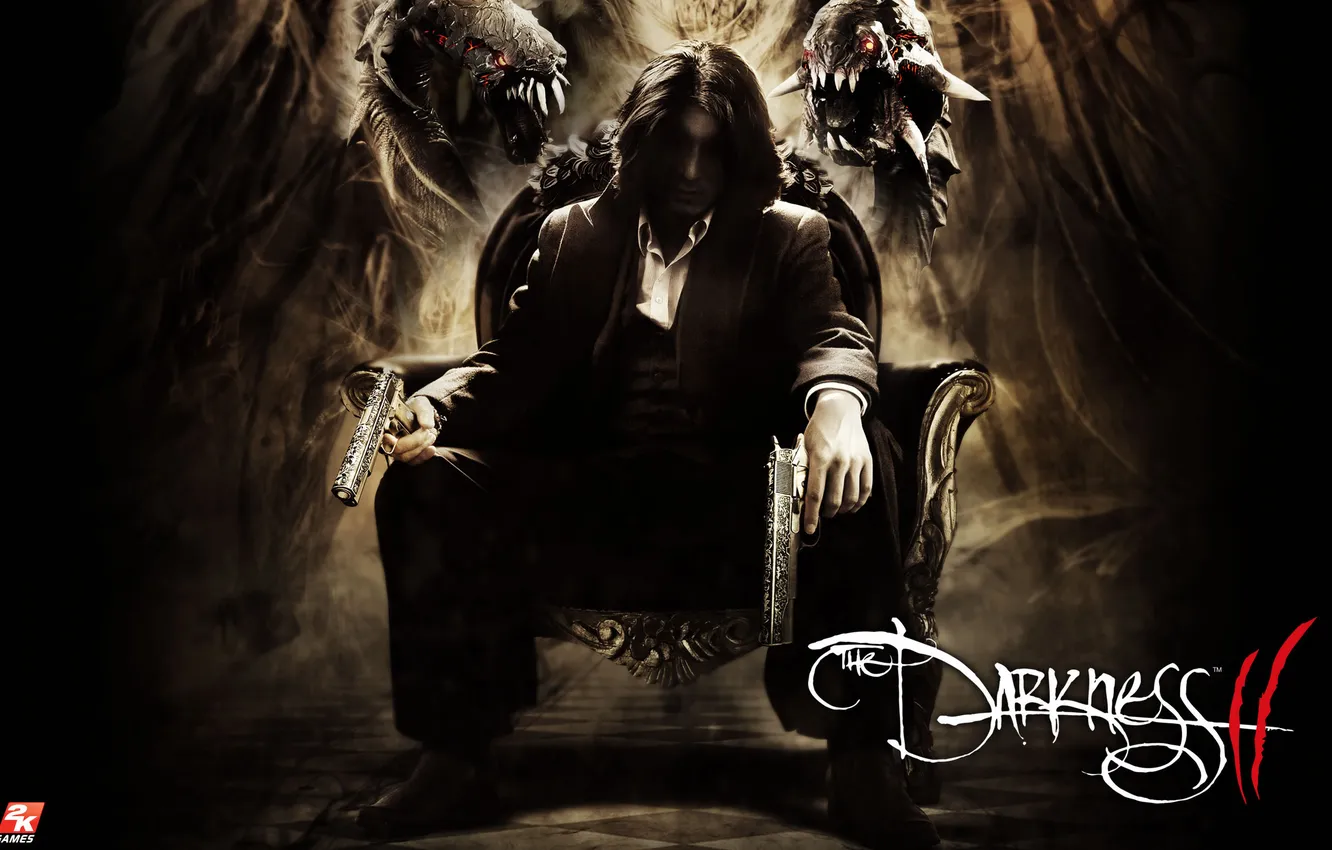 Photo wallpaper weapons, darkness, monster, The Darkness 2