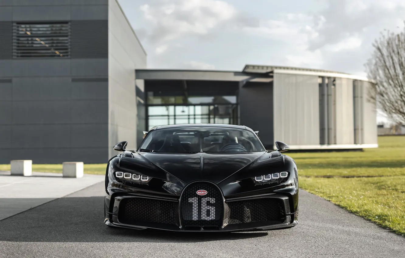 Photo wallpaper bugatti, black, chiron