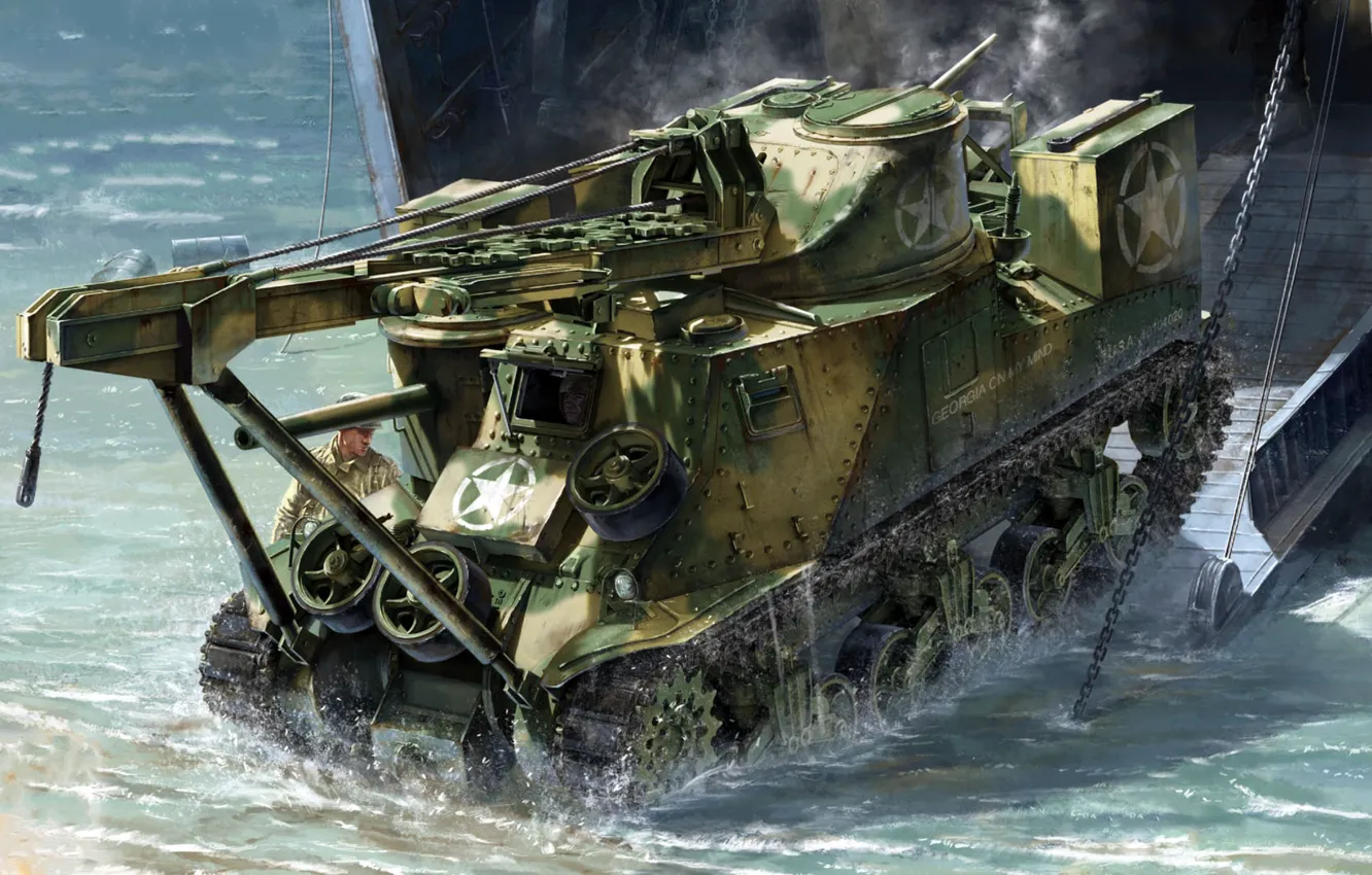 Photo wallpaper landing, M31, tonirovannye repair and recovery vehicle, ARV, BRAM, Tank Recovery Vehicle