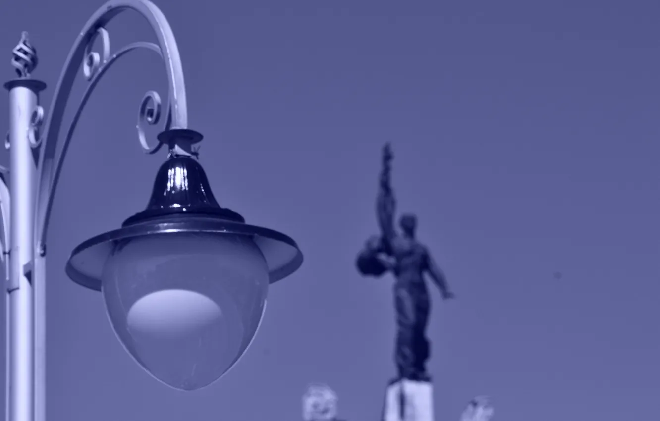 Photo wallpaper lights, monument, street lighting