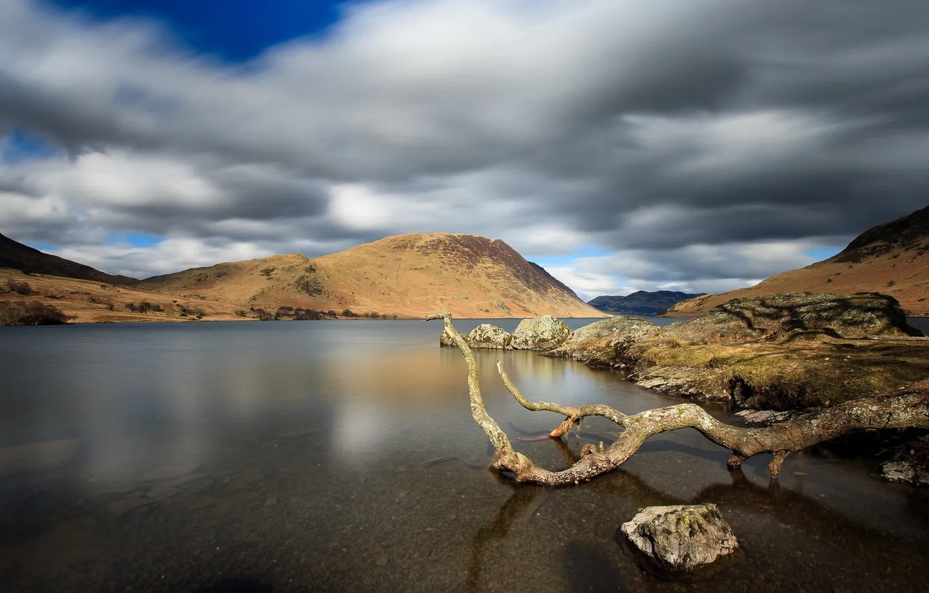 Photo wallpaper landscape, lake, England, Buttermere