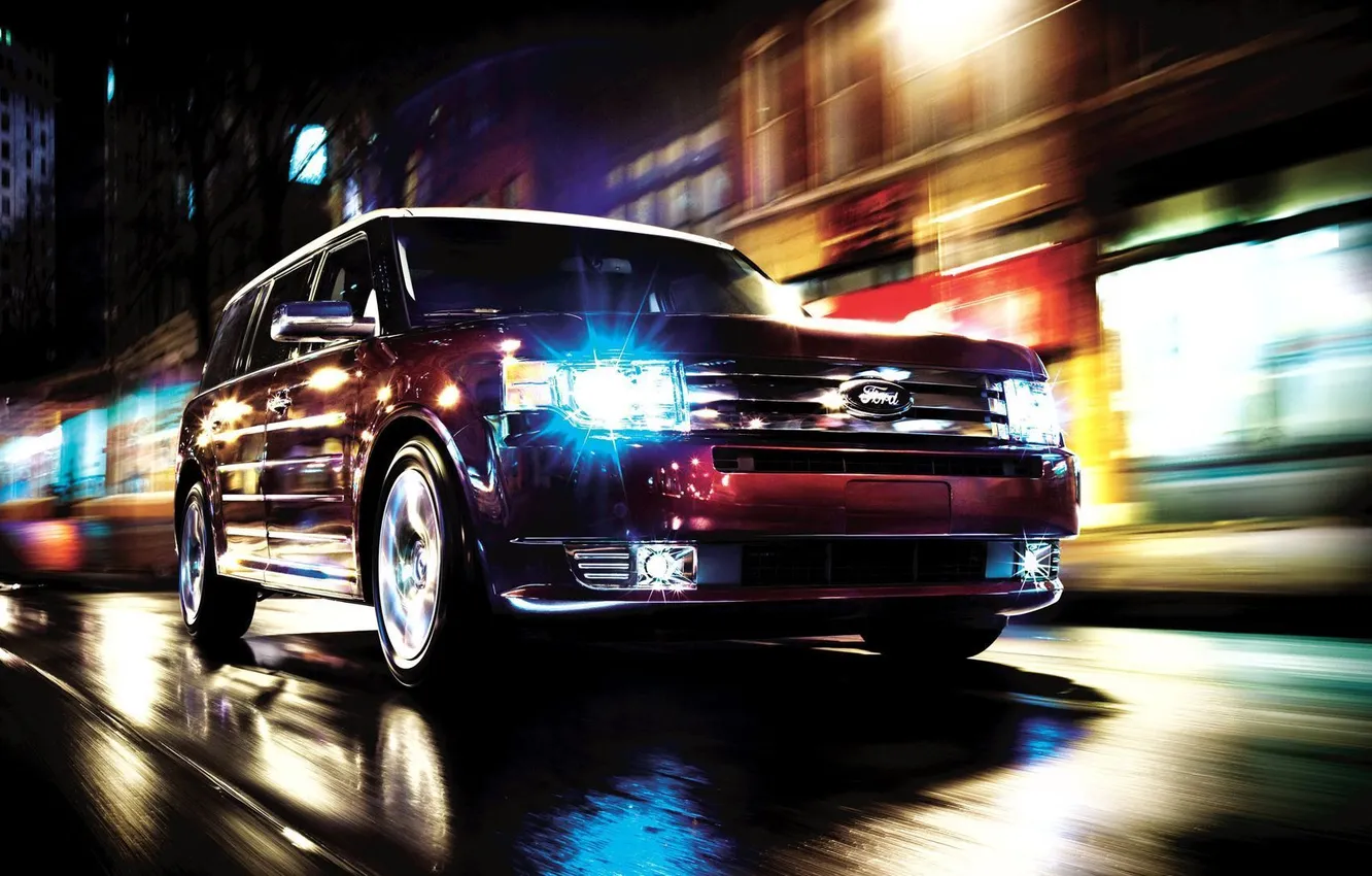 Photo wallpaper night, Ford, flex