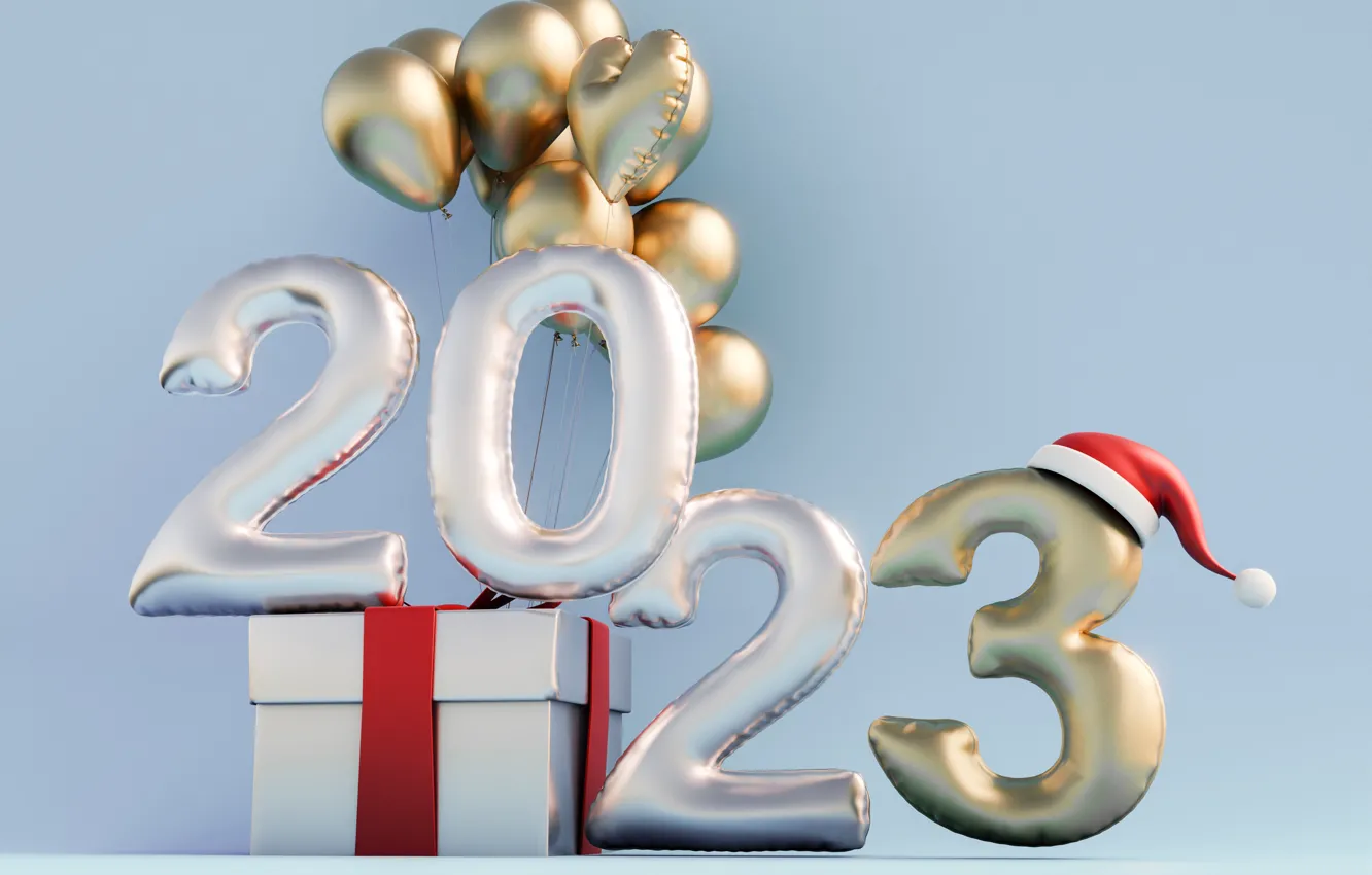 Photo wallpaper new year, date, 2023