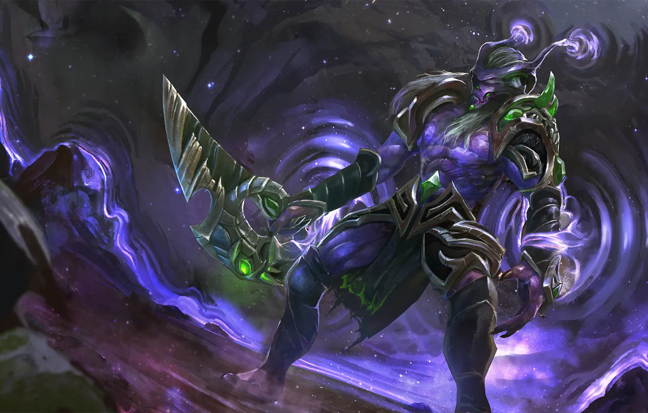 Photo wallpaper fantasy, darkness, magic, sword, warrior, art