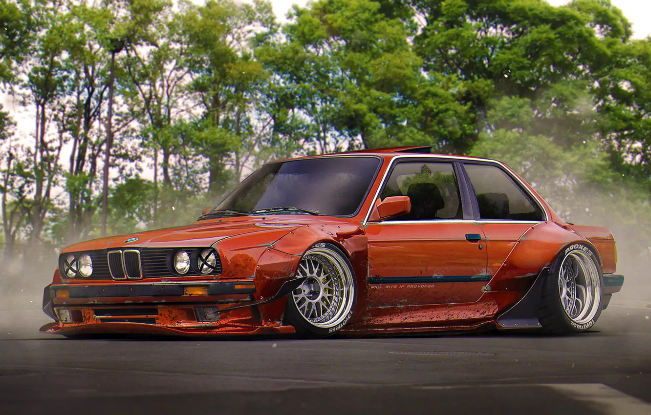 Wallpaper BMW, Red, Tuning, Future, E30, Stance, by Khyzyl Saleem for ...