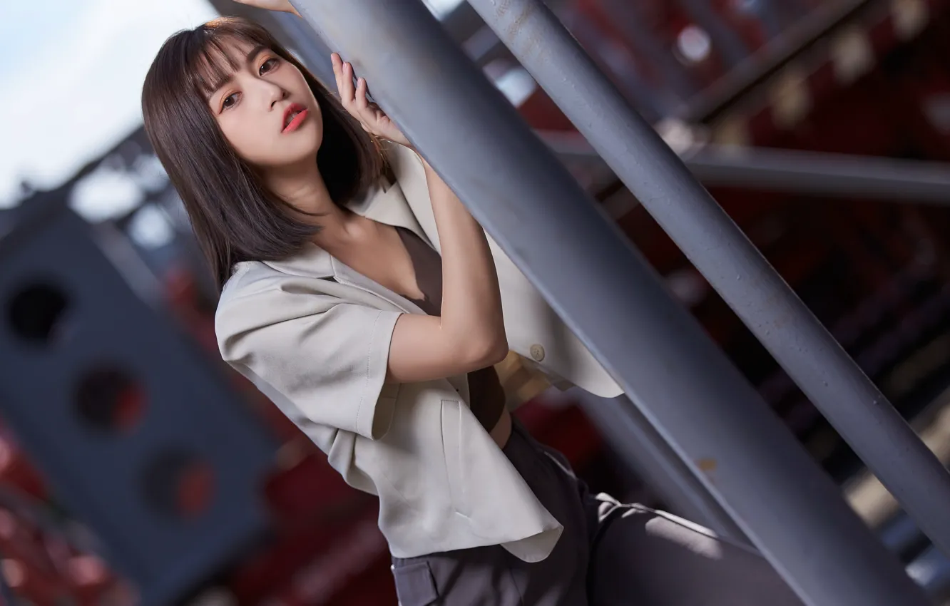 Photo wallpaper girl, portrait, Asian