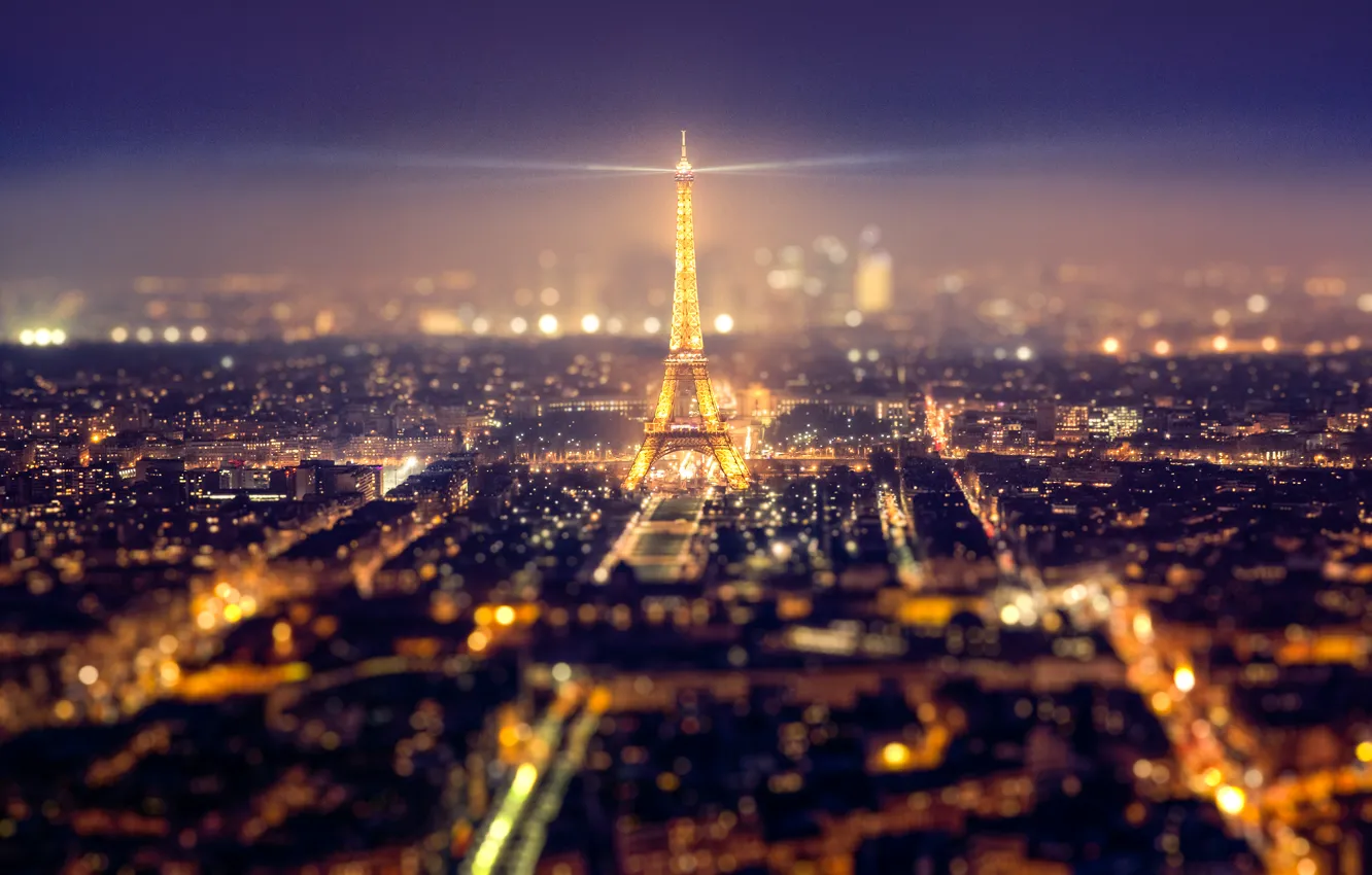 Photo wallpaper night, city, the city, lights, Paris, home, Eiffel tower, Paris