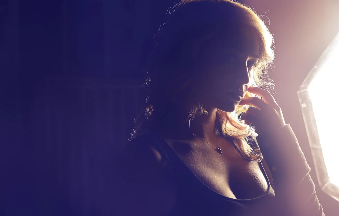 Photo wallpaper look, girl, light, model, hair, blonde