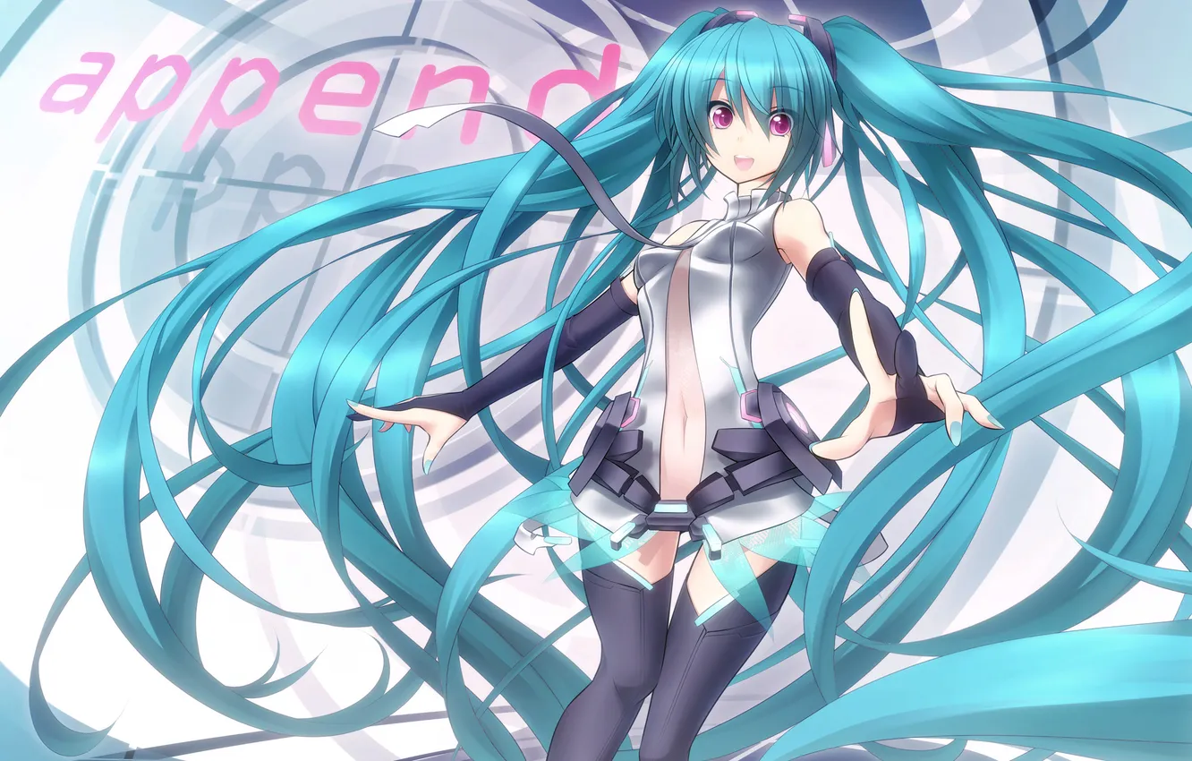 Photo wallpaper girl, art, vocaloid, hatsune miku, Vocaloid, miku append