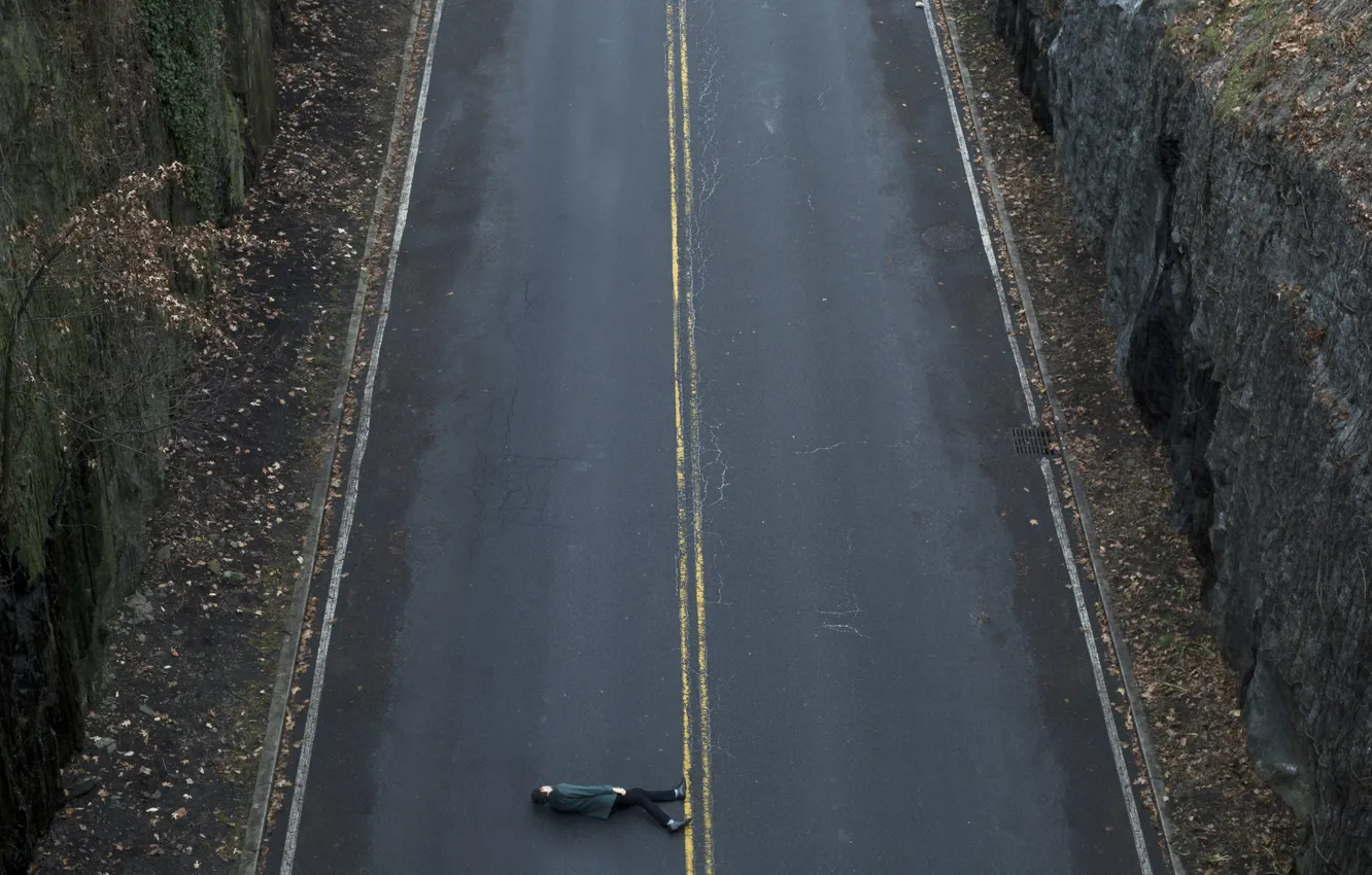 Photo wallpaper road, people, the situation