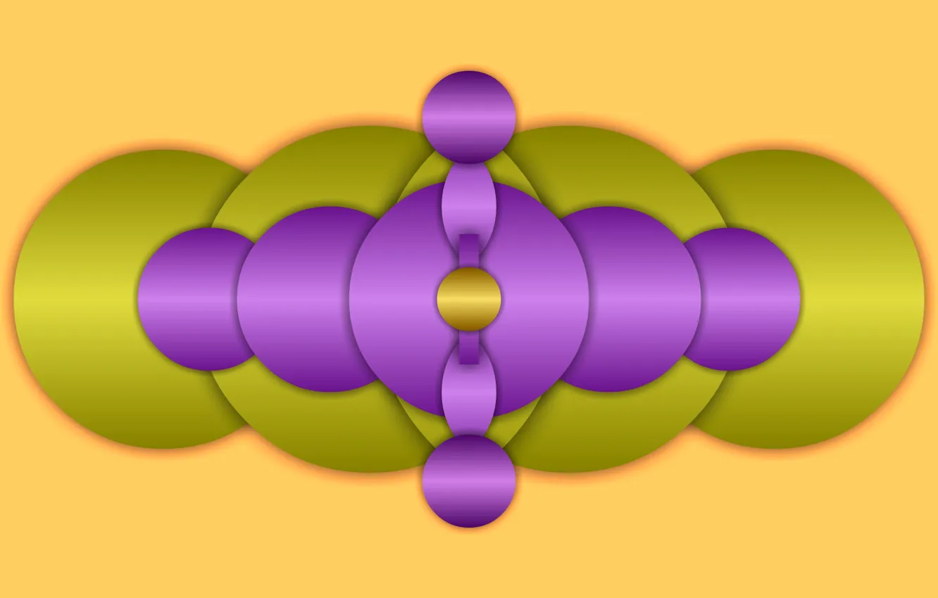 Photo wallpaper circles, shadow, gradient, figure, layer