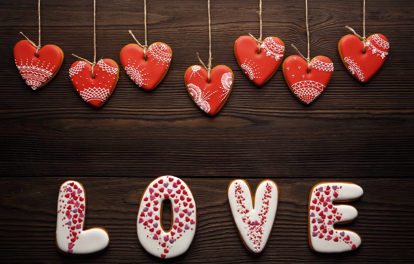 Photo wallpaper love, romance, hearts, red, love, romantic, hearts, valentine's day