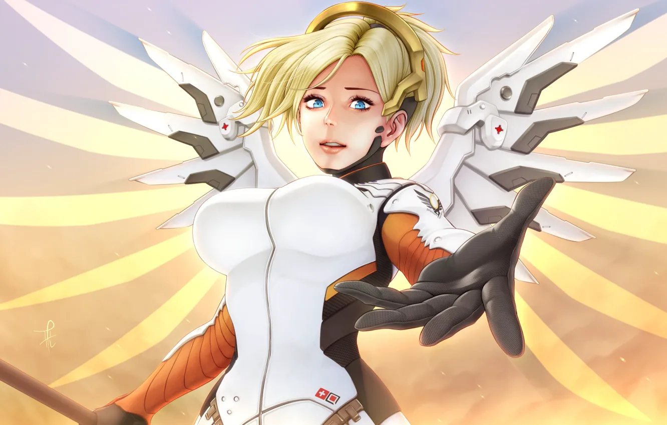 Photo wallpaper game, Blizzard Entertainment, Overwatch, Mercy