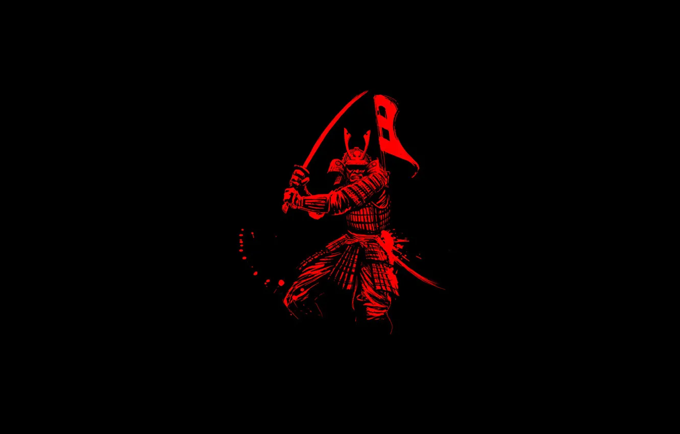 Photo wallpaper background, katana, warrior, samurai