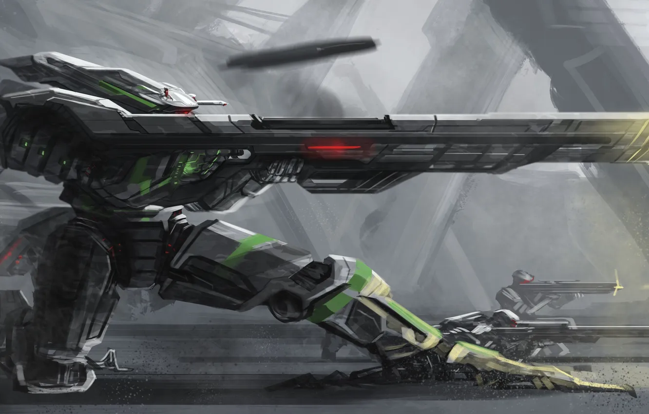 Photo wallpaper metal, weapons, robot, art