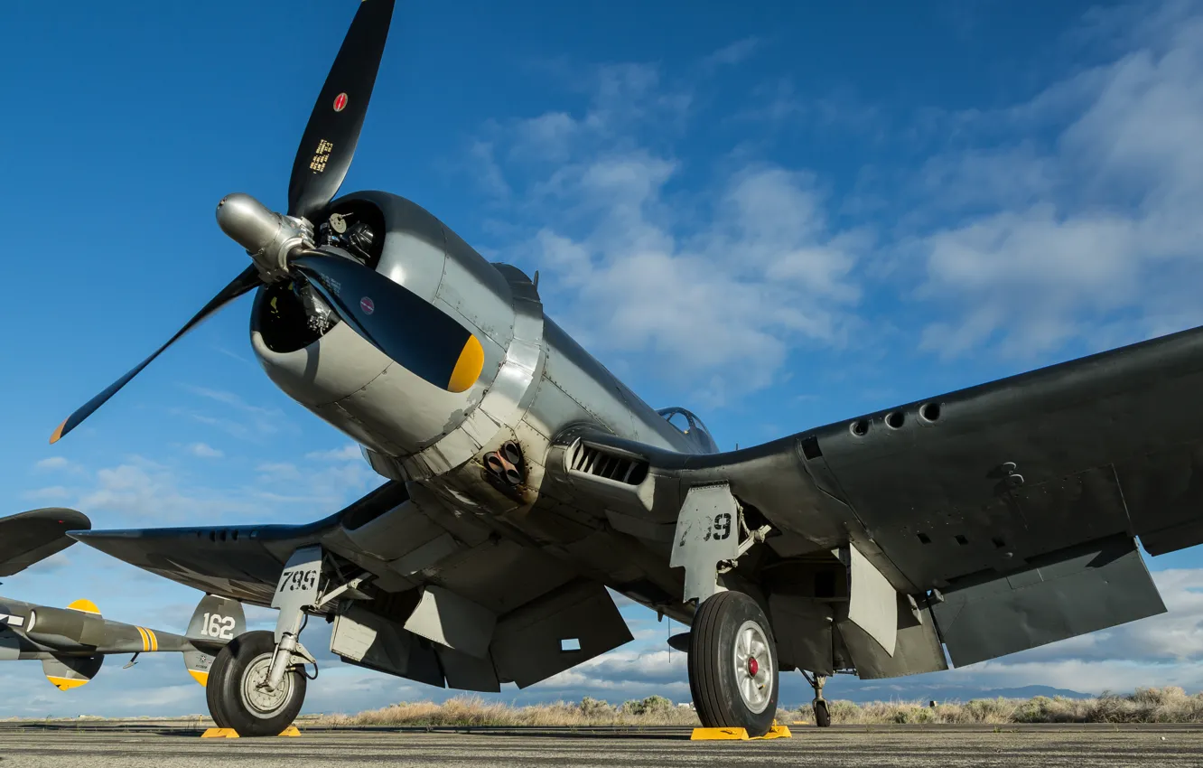 Photo wallpaper fighter, deck, single, F4U Corsair