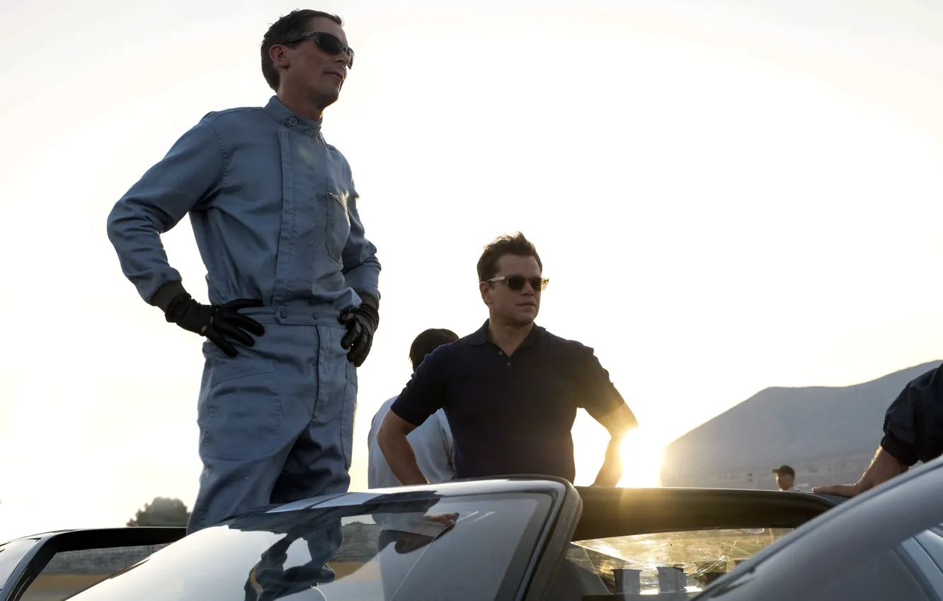 Photo wallpaper Christian Bale, Matt Damon, Carroll Shelby, Ford v Ferrari, Ken Miles