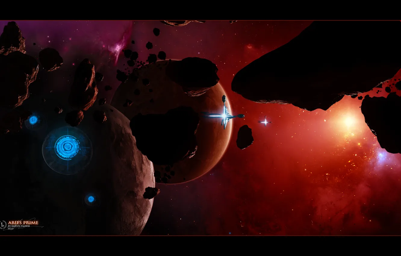 Photo wallpaper space, planet, art, space, universe, stars, spaceships, planet