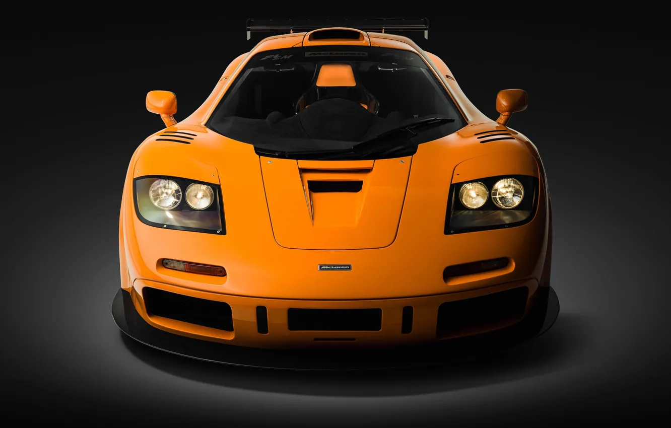 Photo wallpaper Orange, Supercar, Front view, 1995, McLaren F1 LM