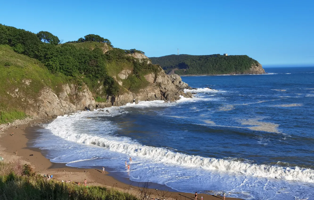 Photo wallpaper sea, beach, wild, Primorye
