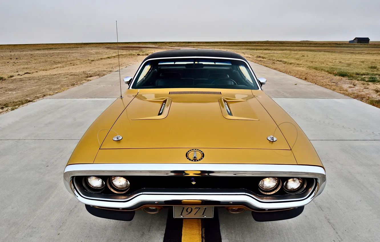Photo wallpaper 1971, muscle car, Plymouth, old, classic, usa, road runner, hemi 440