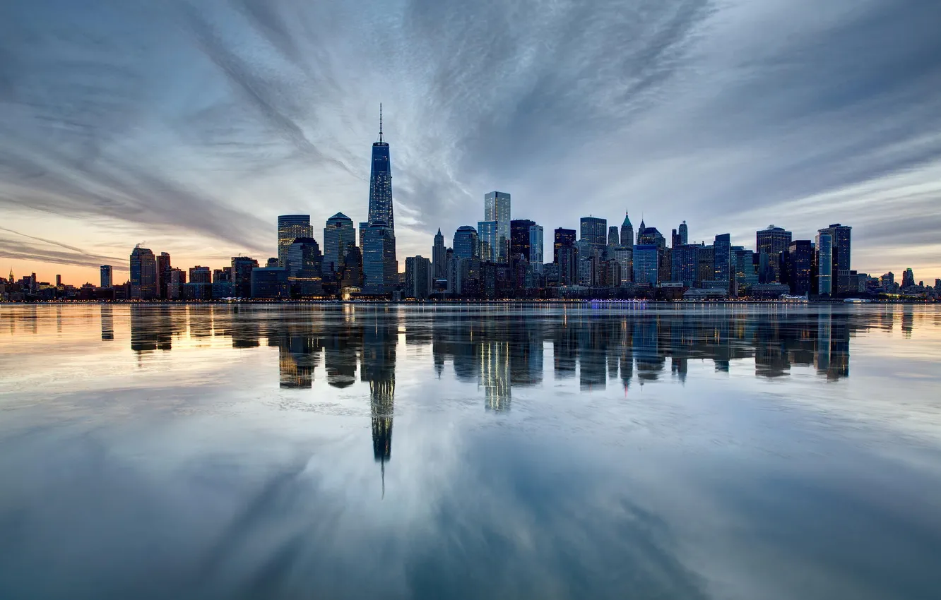 Photo wallpaper the city, view, building, home, New York, skyscrapers, panorama, USA
