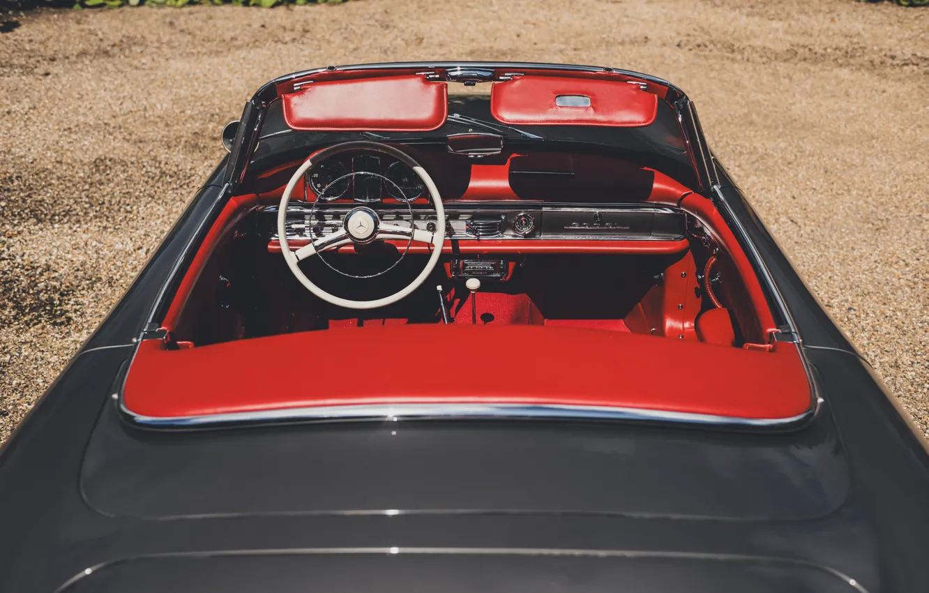 Photo wallpaper Mercedes-Benz, 1957, 300SL, car interior, Mercedes-Benz 300 SL Roadster