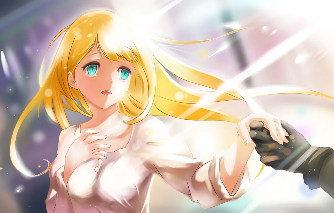 Photo wallpaper girl, hands, tears