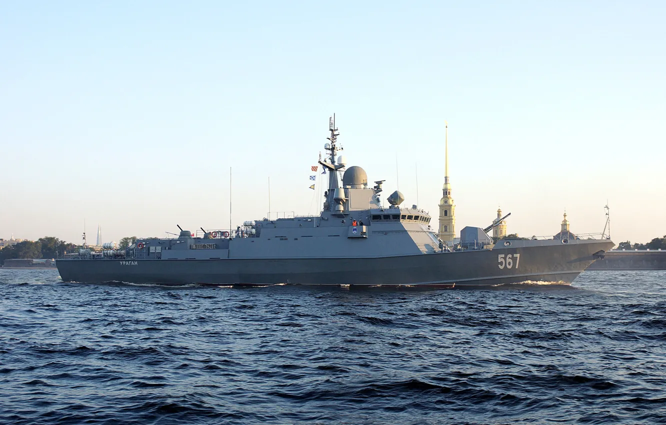 Photo wallpaper ship, hurricane, Corvette, rocket