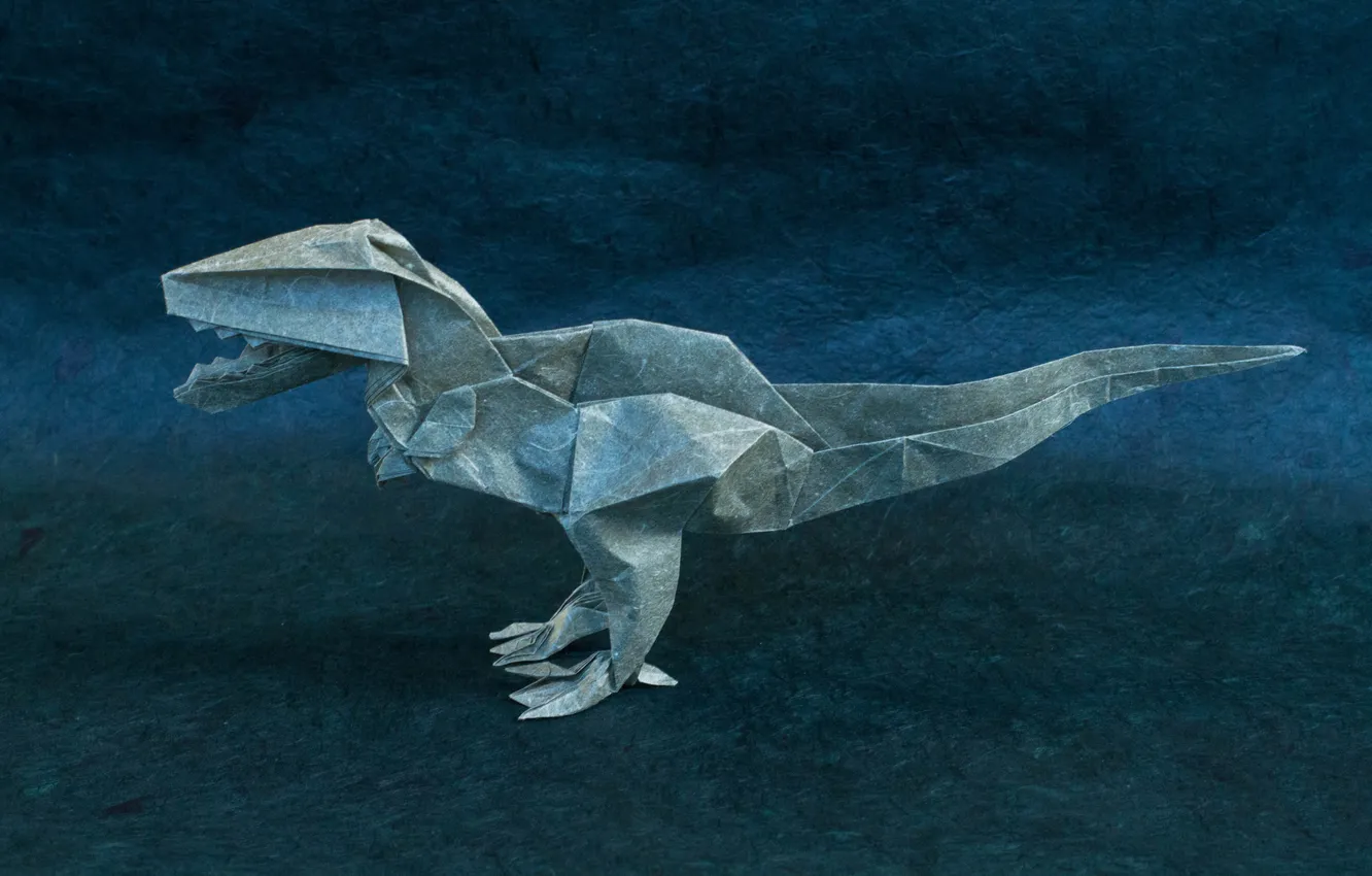 Photo wallpaper paper, origami, T-Rex, Tyrannosaurus