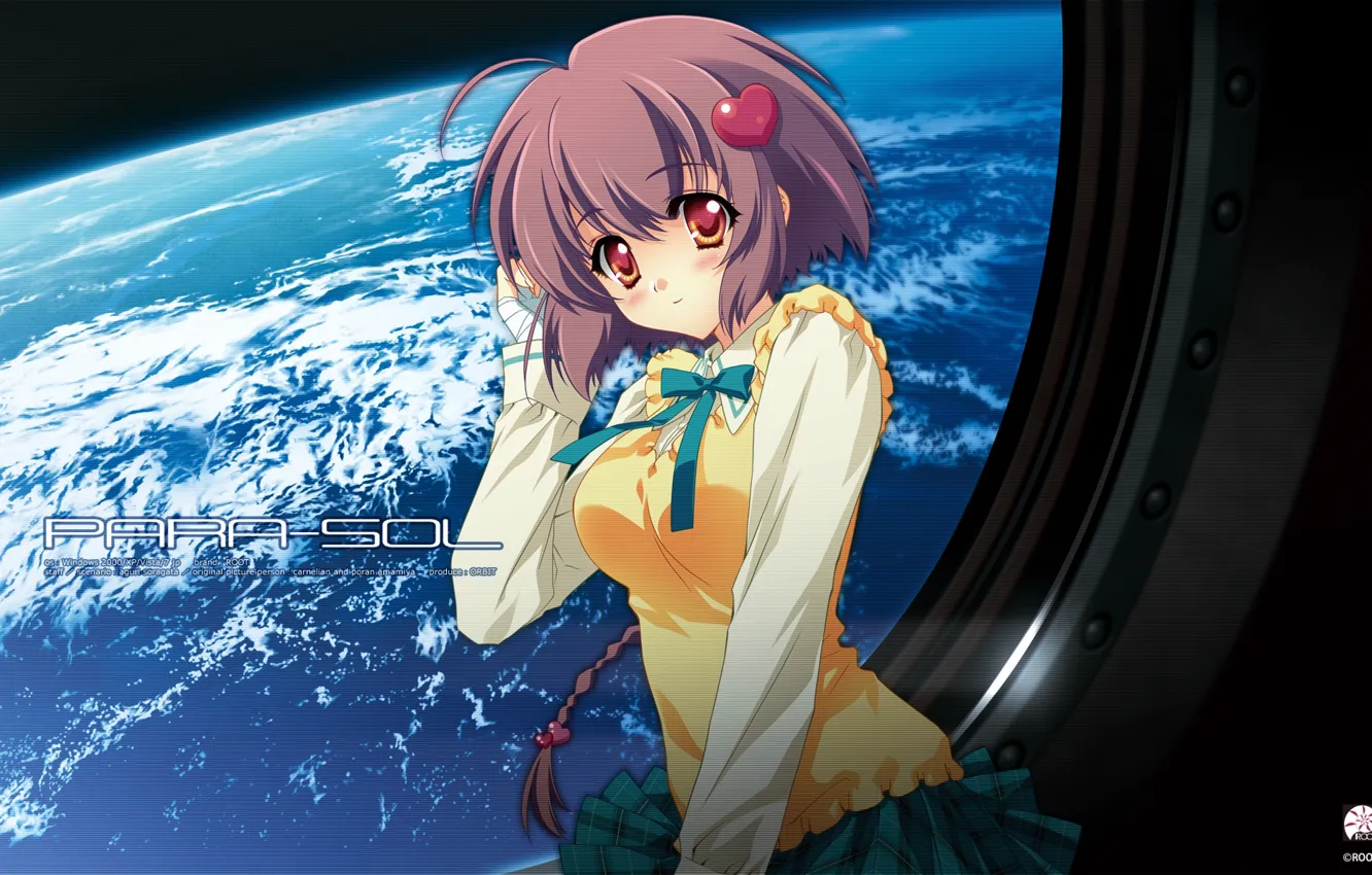 Photo wallpaper girl, space, school uniform
