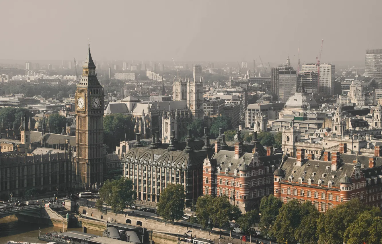 Photo wallpaper bridge, city, the city, retro, river, transport, street, view