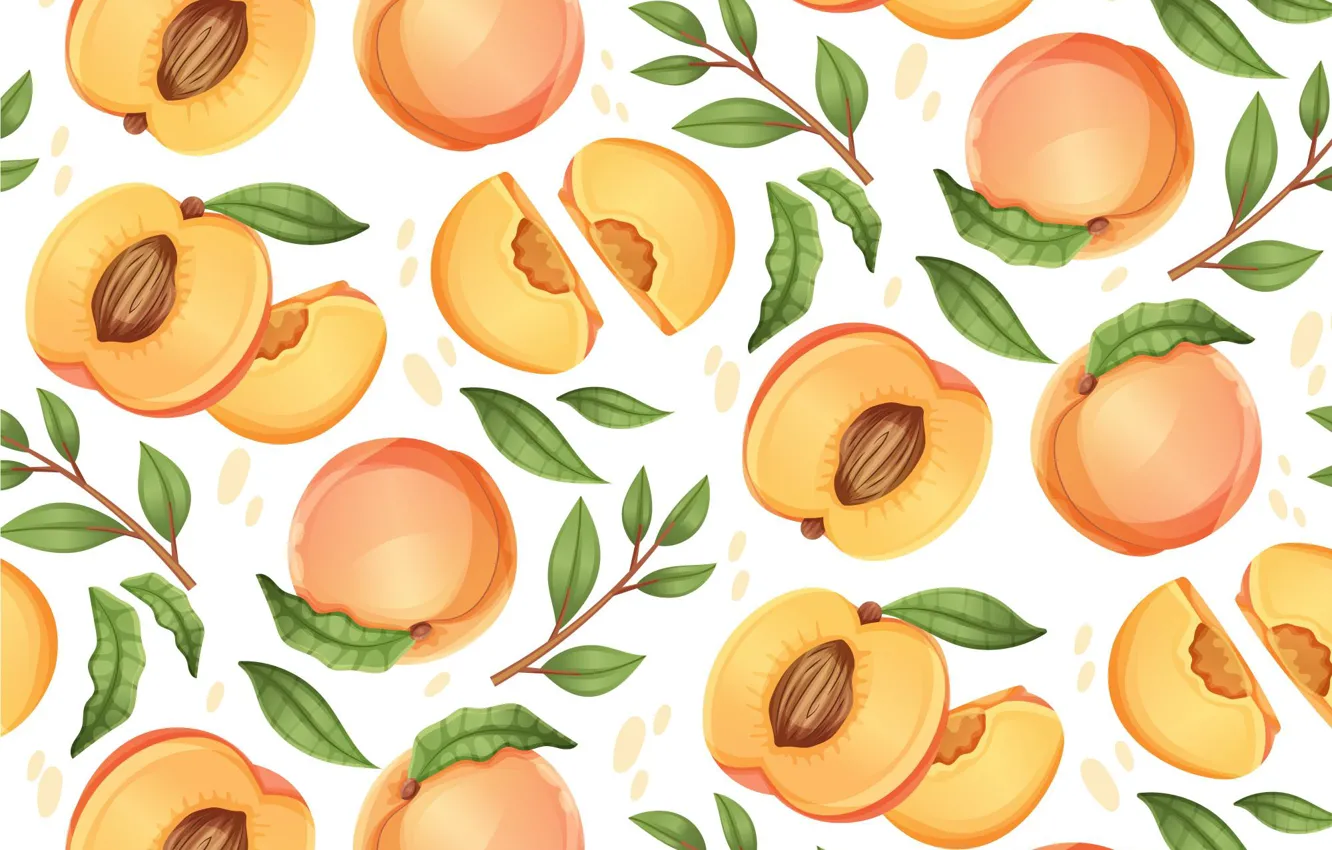 Photo wallpaper texture, peaches, halves
